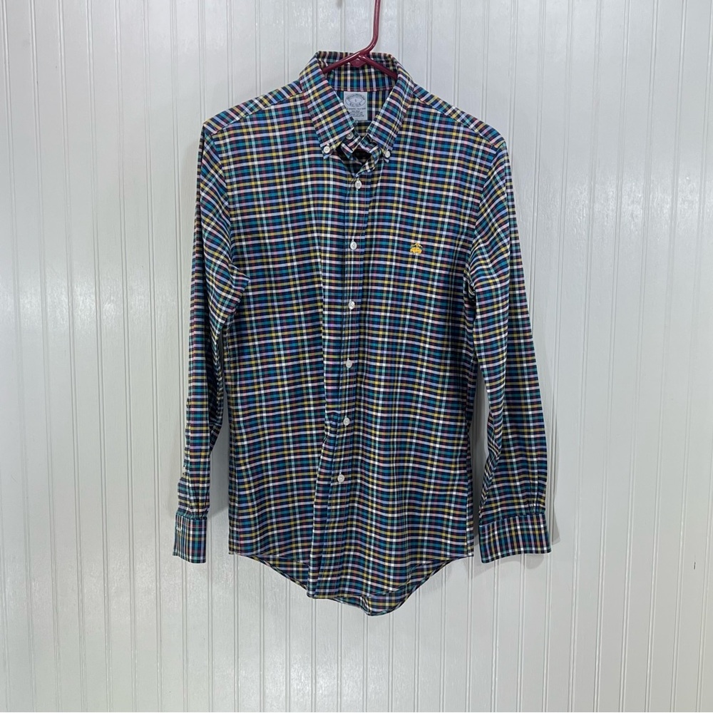 Brooks Brothers Multicolor Gingham Plaid Button Down Shirt Men’s Size S